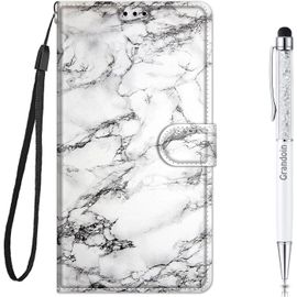 Coque Pour Huawei Honor 9 Lite, Mode Cratif Effet Bookstyle Dsign Tui De Protection Housse En Pu Cuir Avec Portefeuille Fermeture Magntique Fentes Pour Cartes (Marbre 1)