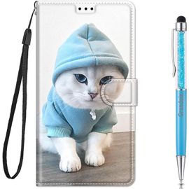 Coque Pour Huawei Honor 9 Lite, Mode Cratif Effet Bookstyle Dsign Tui De Protection Housse En Pu Cuir Avec Portefeuille Fermeture Magntique Fentes Pour Cartes (Chat 3)