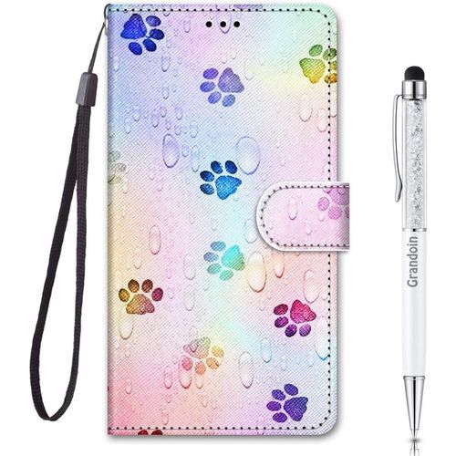 Coque Pour Samsung Galaxy A03 Core, Housse Etui Portefeuille Samsung A03 Core, Mode Cratif Effet Bookstyle Tui De Protection Housse En Pu Cuir Avec Tpu Silicone Phone Case (Empreinte)