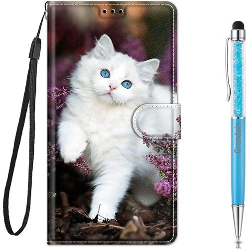 Coque Pour Samsung Galaxy A03 Core, Mode Cratif Effet Bookstyle Dsign Tui De Protection Housse En Pu Cuir Avec Portefeuille Fermeture Magntique Fentes Pour Cartes (Chat 2)