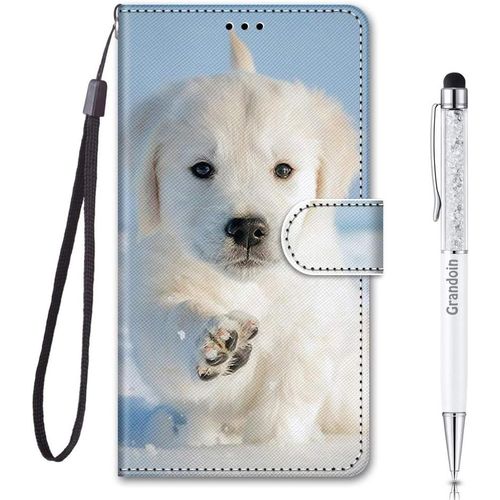 Coque Pour Samsung Galaxy A03 Core, Housse Etui Portefeuille Samsung A03 Core, Mode Cratif Effet Bookstyle Tui De Protection Housse En Pu Cuir Avec Tpu Silicone Phone Case (Chiot)