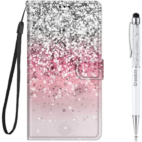 Coque Pour Xiaomi Redmi Note 4 / 4x, Mode Cratif Effet Bookstyle Dsign Tui De Protection Housse En Pu Cuir Avec Portefeuille Fermeture Magntique Fentes Pour Cartes (Paillettes Bling)