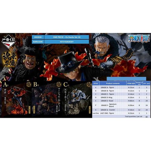 Banpresto Parcelle Ichiban Kuji One Piece Ex Devils Vol 2 80 Articles Une Piece Japonais Loterie