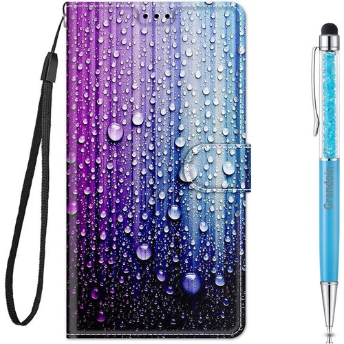 Coque Pour Xiaomi Redmi Note 4 / 4x, Mode Cratif Effet Bookstyle Dsign Tui De Protection Housse En Pu Cuir Avec Portefeuille Fermeture Magntique Fentes Pour Cartes (Goutte D'eau)