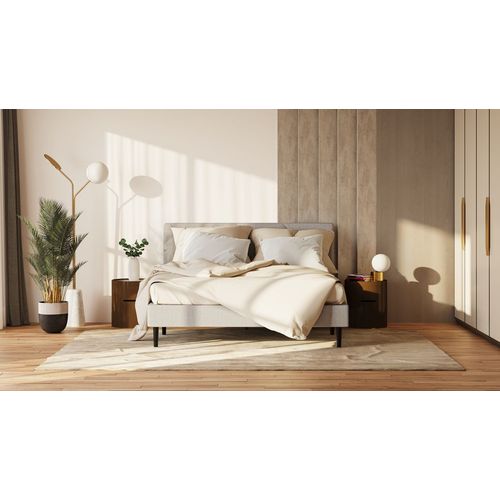 Emma Lit Cocoon 140x190 Cm | Tête De Lit Avec Rangement | Confort Et Praticité | Facile À Assembler | Tissu De Haute Qualité
