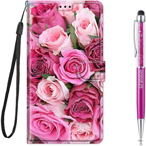 Coque Pour Xiaomi Redmi Note 4 / 4x, Mode Cratif Effet Bookstyle Dsign Tui De Protection Housse En Pu Cuir Avec Portefeuille Fermeture Magntique Fentes Pour Cartes (Rose Rose)