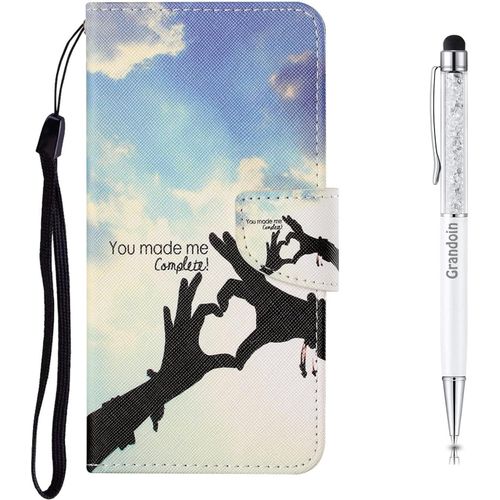 Coque Pour Huawei Y5 2019 / Honor 8s, Protection Housse En Cuir Portefeuille Livre, Peint Tui Flip Case Avec [Emplacements Cartes] [Fonction Support] [Magntique] (Coeur 2)