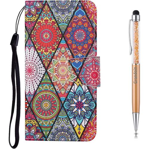 Coque Pour Huawei Y6p, Protection Housse En Cuir Portefeuille Livre, Cratif Peint Tui Flip Case Avec [Emplacements Cartes] [Fonction Support] [Magntique] (Totem)