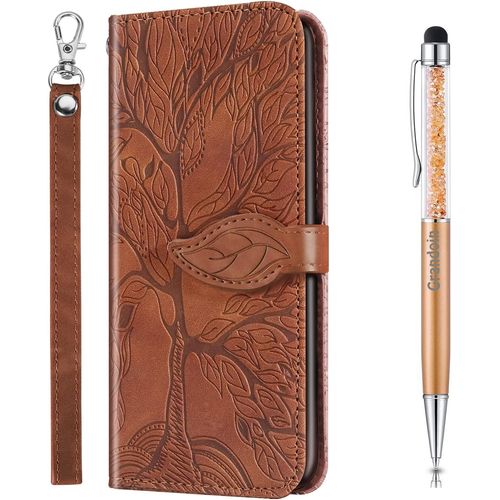 Coque Pour Google Pixel 4a 5g, Housse En Cuir Google Pixel 4a 5g Portefeuille, Etui Rabat Tlphone Magntique Etui Protection Housse Avec Fente Cartes Antichoc Clapet Folio Coque (Marron)
