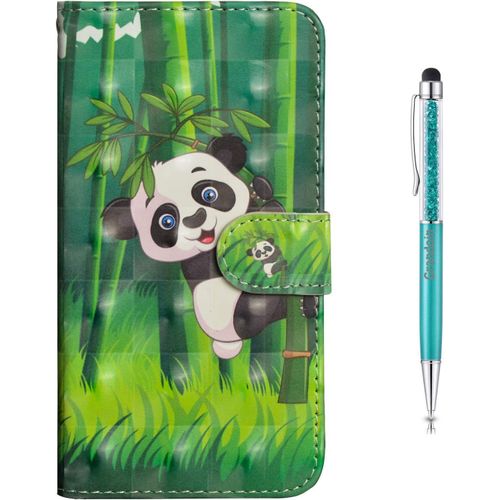 Coque Pour Xiaomi Redmi Note 9t / Note 9 5g, Bookstyle Flip Cover Tui De Protection Housse En Pu Cuir Avec Tpu Silicone Souple [3d] [Fente De Carte] [Fermeture Magntique] (Panda)