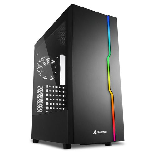 Boitier PC Moyen Tour ATX Sharkoon Slider RGB avec panneau vitré - Noir