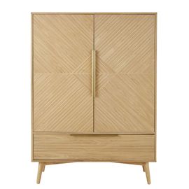 Armoire 2 Portes 1 Tiroir Sculptée