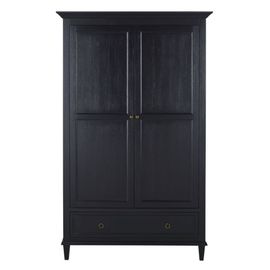 Armoire 2 Portes 1 Tiroir Noire