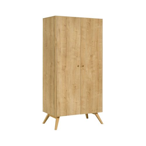 Armoire 2 Portes Avec Penderie Et 7 Niches L101 Cm