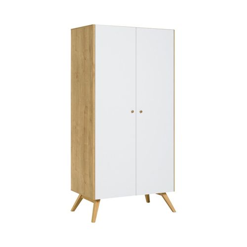 Armoire 2 Portes Avec Penderie Et 7 Niches L101 Cm