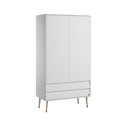 Armoire 2 Portes 2 Tiroirs Avec Penderie - L100 X H191 Cm
