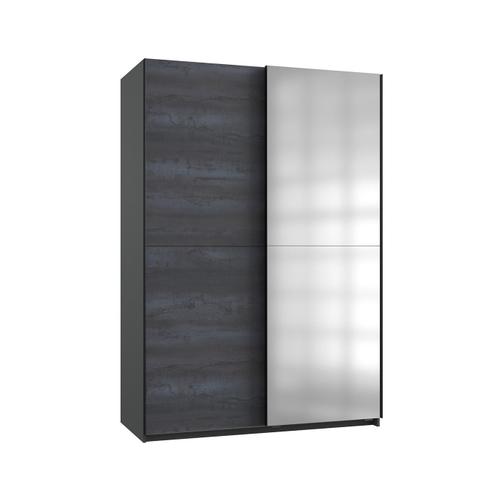 Armoire 2 Portes Coulissantes Dont 1 Miroir - L135 Cm