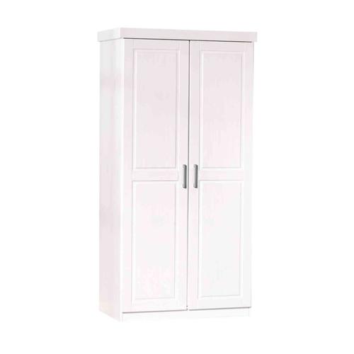 Armoire 2 Portes En Bois Massif Blanc Laqué 190cm