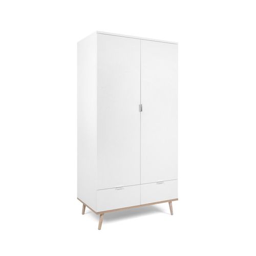 Armoire 2 Portes 2 Tiroirs + Barre Penderie H180 X L90 Cm