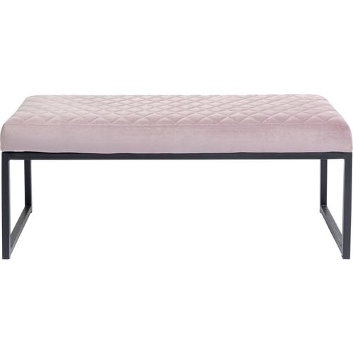 Banc 1 Place En Velours Rose Et Acier Noir