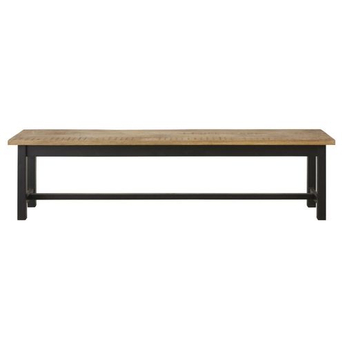 Banc En Manguier Massif Et Métal Noir Mat