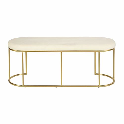 Banc Blanc Et Métal Doré