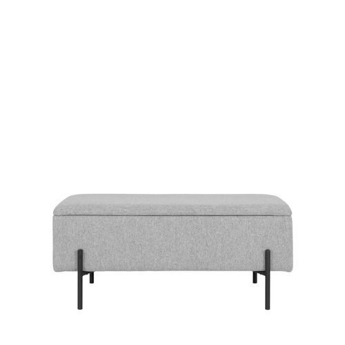 Banc Avec Coffre De Rangement En Tissu Et Métal Gris Clair