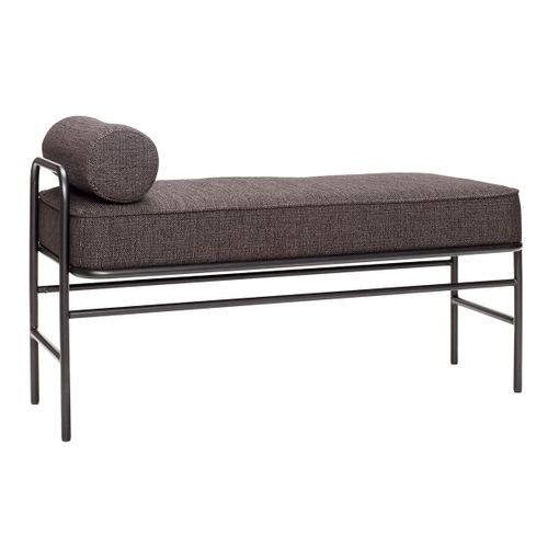 Banc En Tissu Et Métal Noir