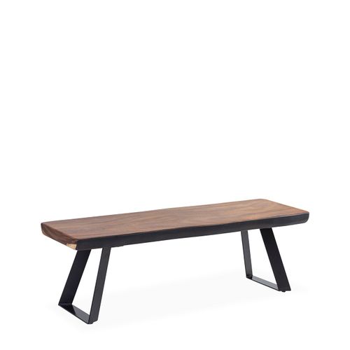 Banc En Bois Marron Et Métal Noir L 126cm