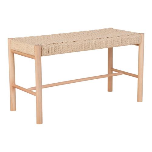 Banc 80cm En Bois Clair Assise Tressée