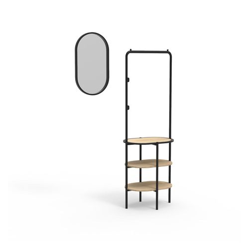 Ensemble Meubles D'entrée Portant Rond + Miroir