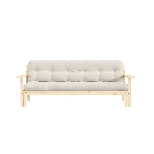 Canapé Convertible En Pin Massif Avec Futon Ivoire 2 Places