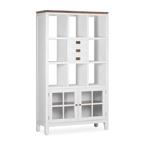 Bibliothèque En Bois De Mindi Blanc Et Marron H190