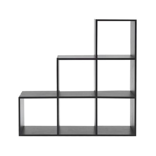 Bibliothèque En Échelle Avec 6 Cubes En Mdf Noir