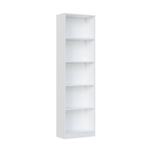 Bibliothèque Avec 5 Étagères Effet Bois Blanc