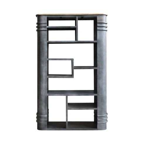 Bibliothèque En Métal Gris 105 Cm