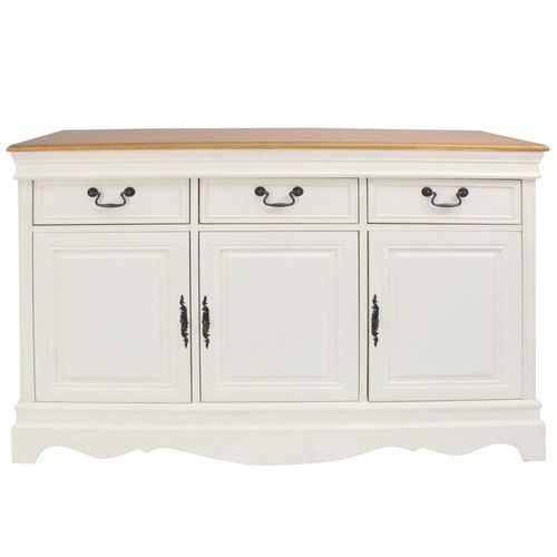 Buffet 3 Portes 3 Tiroirs Crème