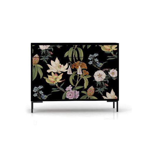 Buffet En Mdf 2 Portes Et 2 Tiroirs Imprimé Floral