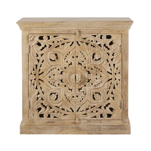 Buffet 2 Portes En Bois De Manguier Massif Sculpté