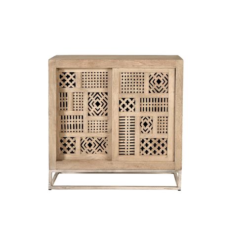 Buffet En Bois De Manguier Et Pieds En Métal Couleur Naturelle