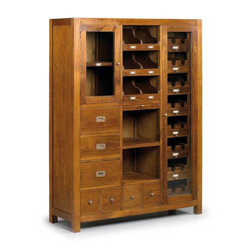 Buffet En Bois De Mindi Marron 3+4 Tiroirs H155
