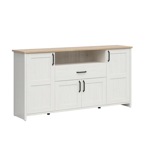 Buffet 4 Portes 1 Tiroir Blanc Et Naturel