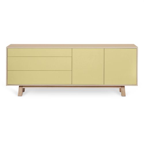Buffet Bas 2 Portes+3 Tiroirs 200 Cm, En Frêne