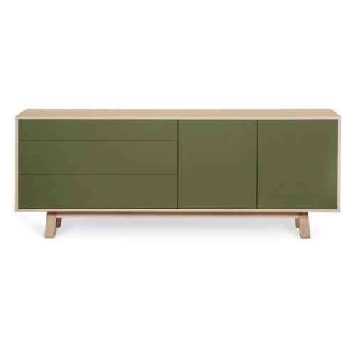 Buffet Bas 2 Portes+3 Tiroirs 200 Cm, En Frêne