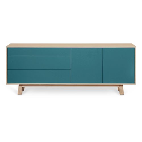 Buffet Bas 2 Portes+3 Tiroirs 200 Cm, En Frêne