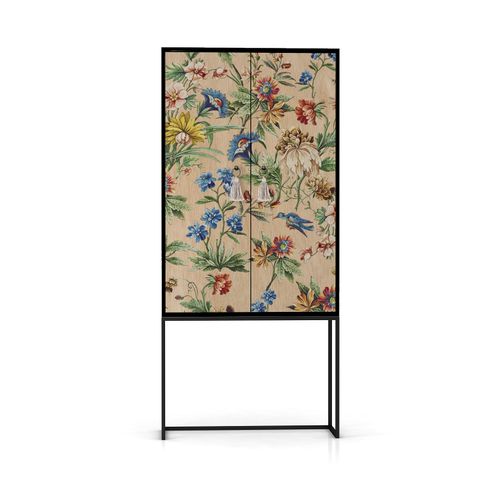 Buffet Armoire 2 Portes En Mdf Imprimé Floral