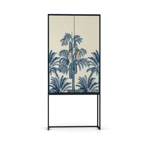 Buffet Armoire 2 Portes En Mdf Imprimé Palmiers Vintage