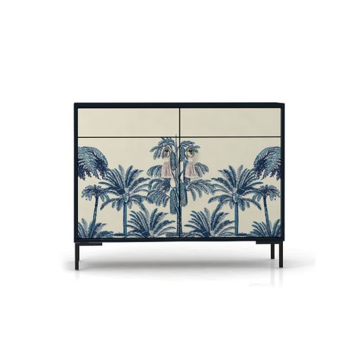 Buffet En Mdf 2 Portes Et 2 Tiroirs Imprimé Tropical