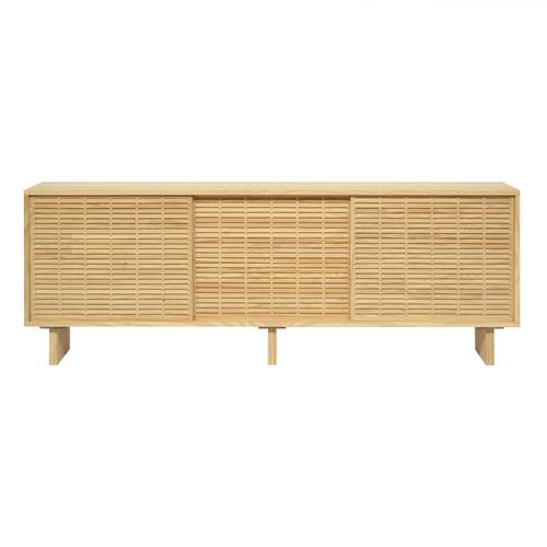 Buffet 3 Portes En Bois De Pin Massif Naturel - 180 Cm