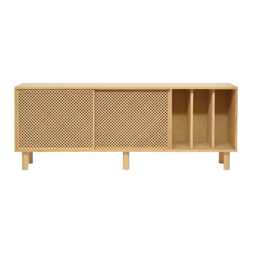 Buffet En Bois Massif Naturel - Trois Séparateurs Verticaux - 170 Cm